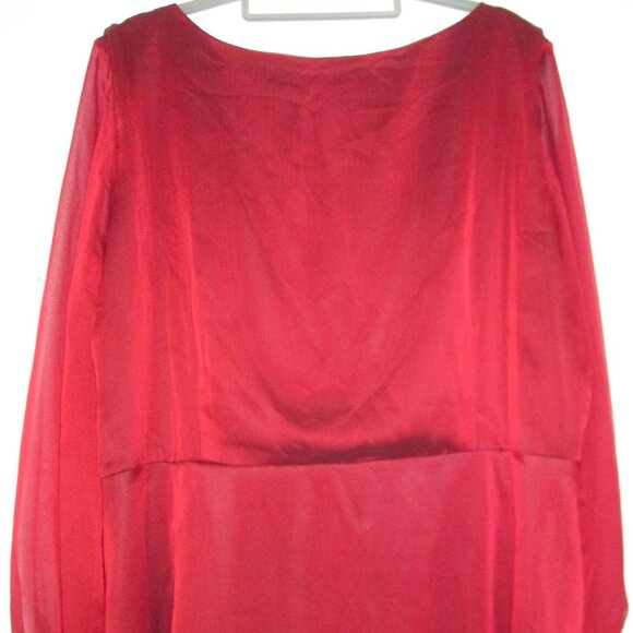 Dressbarn Red Ruffle Blouse - Picture 7 of 12